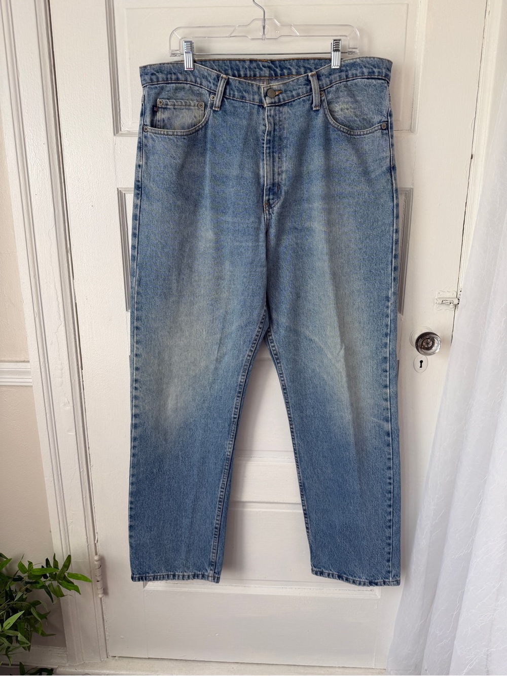 Vintage Polo Ralph Lauren Mens Jeans Relaxed Fit Light Wash Faded Blue Denim 38